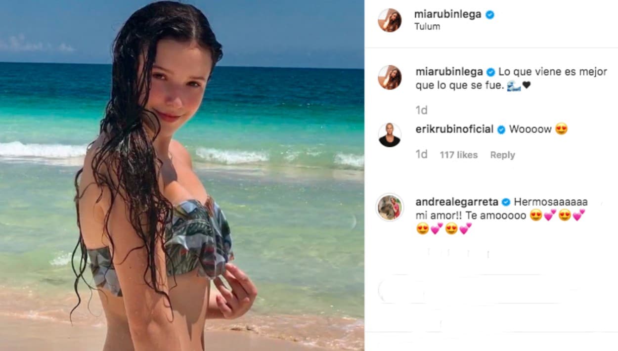 "Lo que viene es mejor de lo que se fue", escribió la adolescente junto a esta foto que le tomaron en Tulum. Y
<b>su papá fue el primero en comentarle</b>, seguido de Andrea Legarreta, quien le reiteró lo mucho que la ama.
