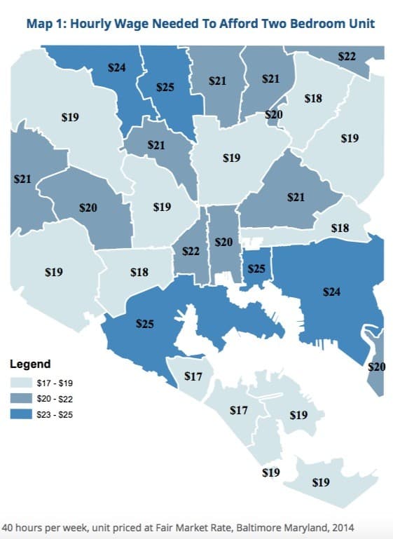 Sueldo por hora necesario para costear una unidad de dos dormitorios.
