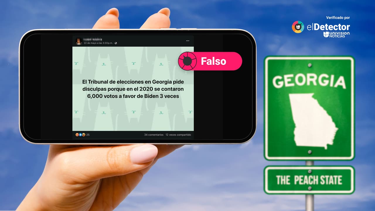 Es falso que el tribunal electoral de Georgia pidió disculpas por supuestamente haber contado tres veces votos por Biden en 2020