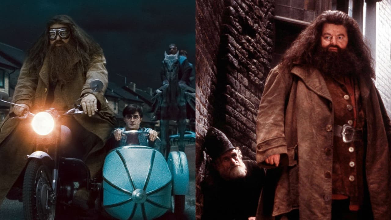 En las películas de Harry Potter se usó poca edición digital para que Hagrid se viera muy alto.