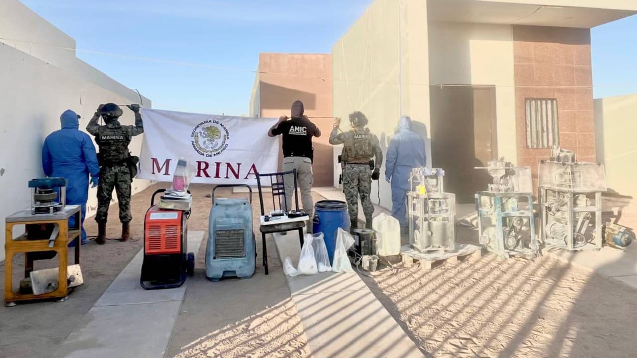 Fotos: Descubren narcolaboratorio clandestino de fentanilo en una casa de San Luis Río Colorado