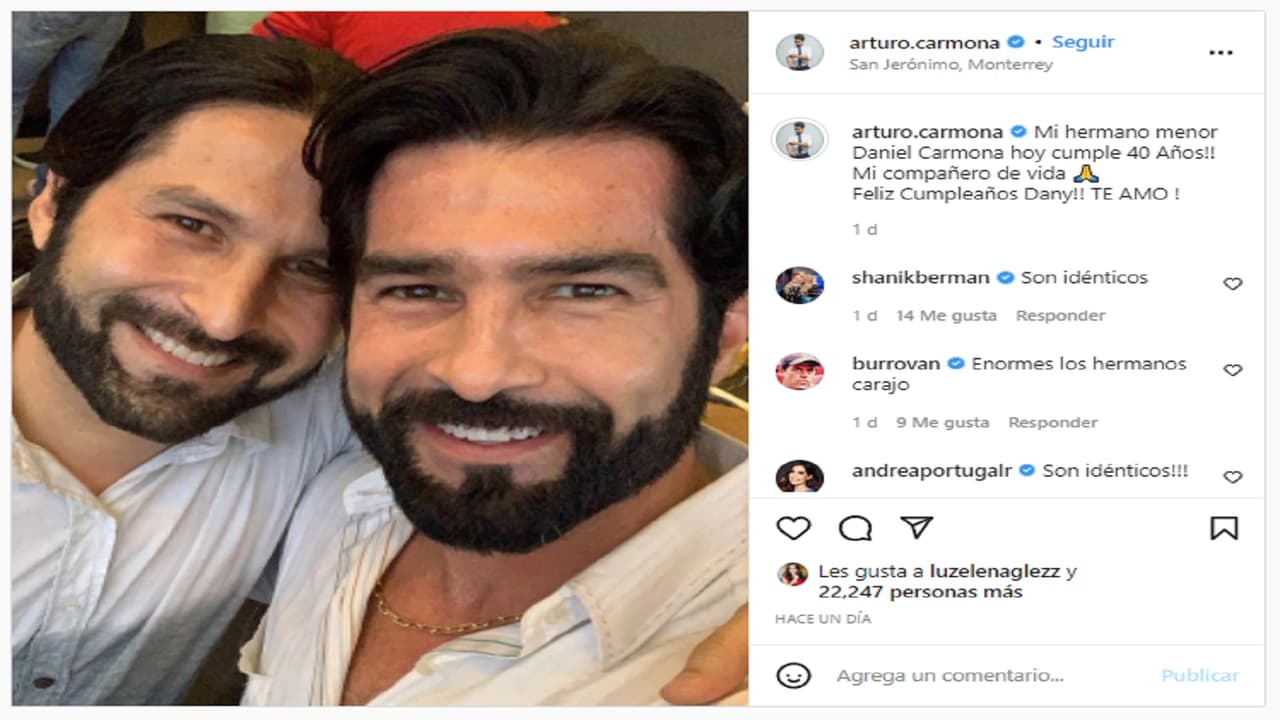 Arturo Carmona con su hermano menor, Daniel.