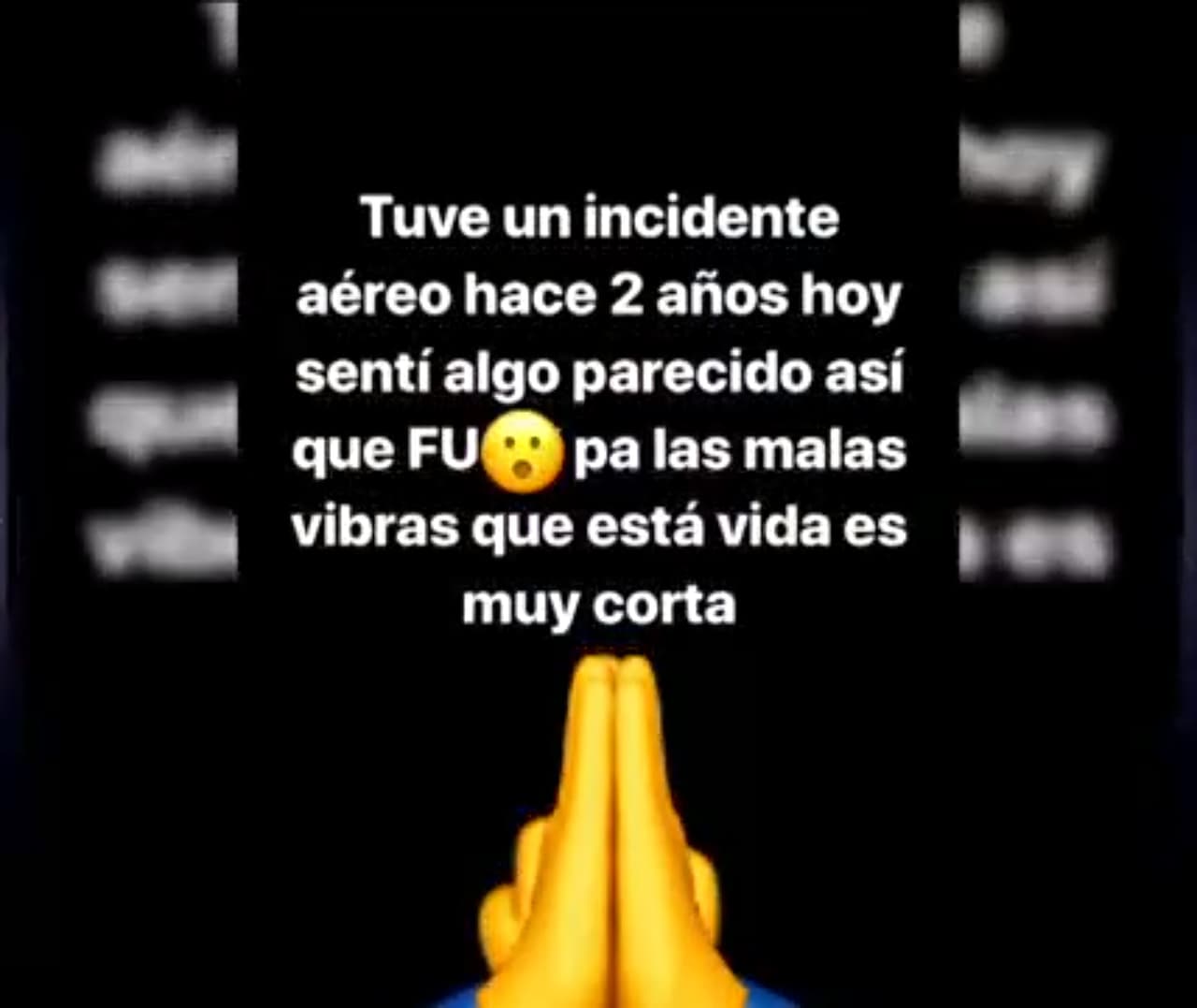 Recordemos que en agosto de 2016 sufrió un accidente aéreo en una avioneta en Bahamas: "El avión se estrelló... Nos salvamos, Dios no quería que me muriera hoy”, publicó en Instagram tras el incidente.