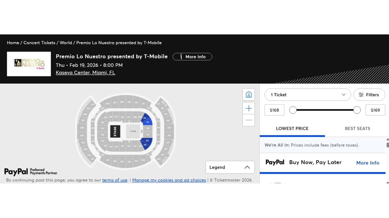 Comprar boletos para Premio Lo Nuestro 2026