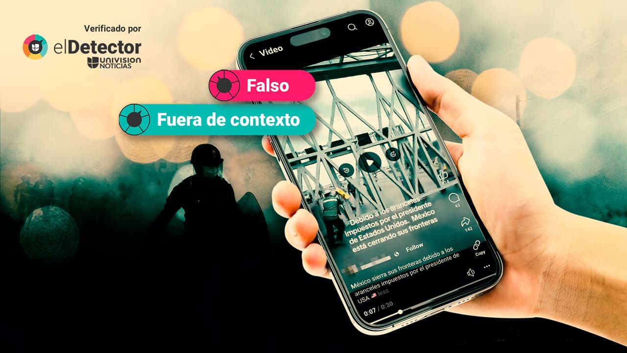 Es falso que ese video en el que agentes despliegan una reja gris en una vía muestre un reciente cierre de la frontera mexicana con Estados Unidos: está fuera de contexto