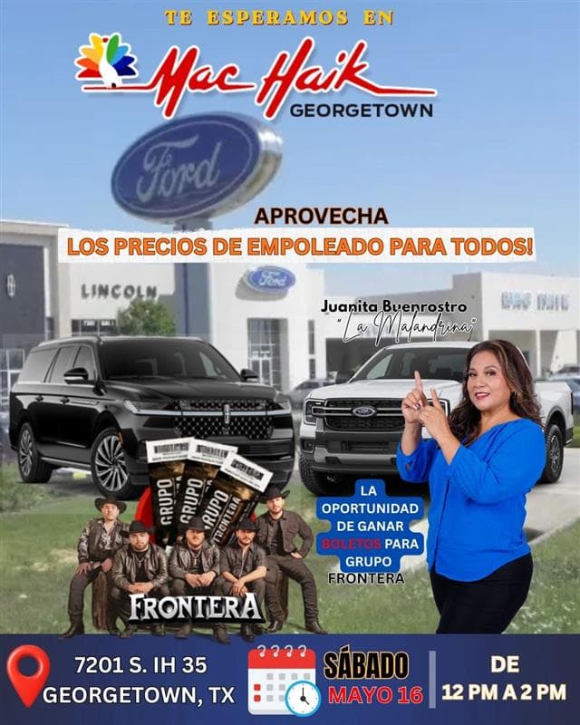 🚗🔥 ¡ESTE SÁBADO MAC HAIK FORD LINCOLN EN GEORGETOWN TE INVITA A UN GRAN REMOTO! 🔥🚗