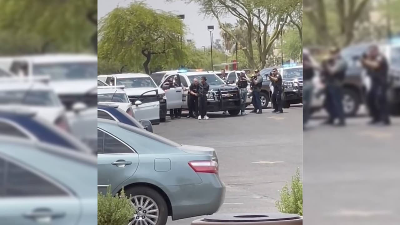 Imagen del momento del arresto del presunto pistolero en serie este jueves al oeste del valle.