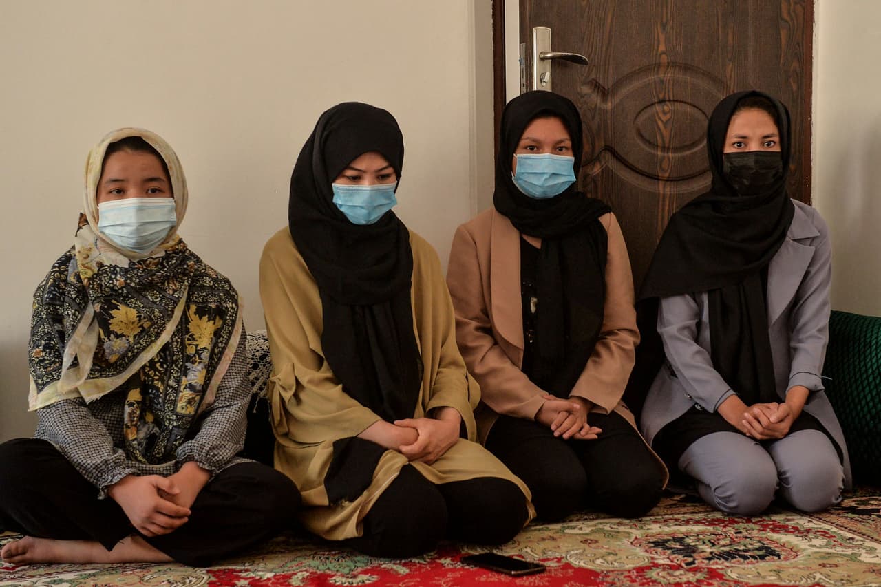 Mujeres del equipo de taekwondo de Afganistán