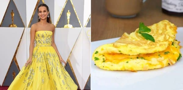 Oops! Pero su vestido también fue comparado con un omelette, ¡delicioso!