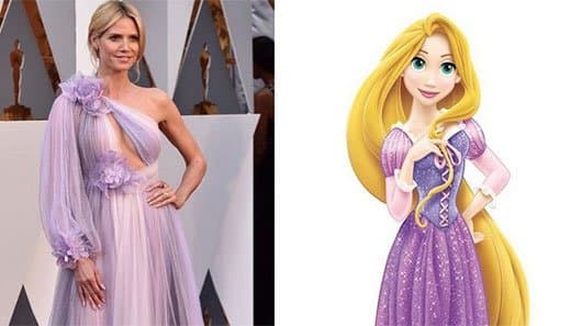 El vestido de Heidi Klum fue el look más comentado de la noche. Aquí una comparación con Rapunzel.