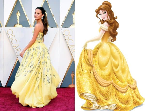 Alicia Vikander fue comparada con la princesa Bella.