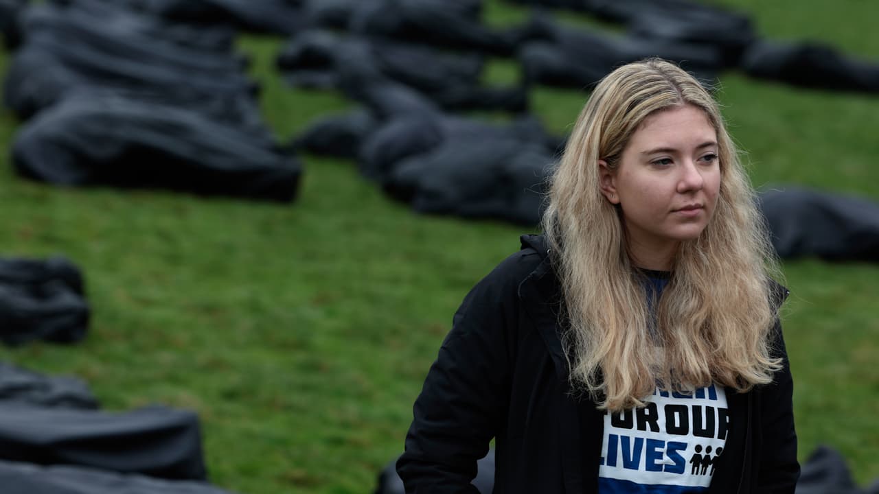Jaclyn Corlin, activista que fue una de las organizadoras de la marcha del 24 de marzo de 2018, participó en la intervención.