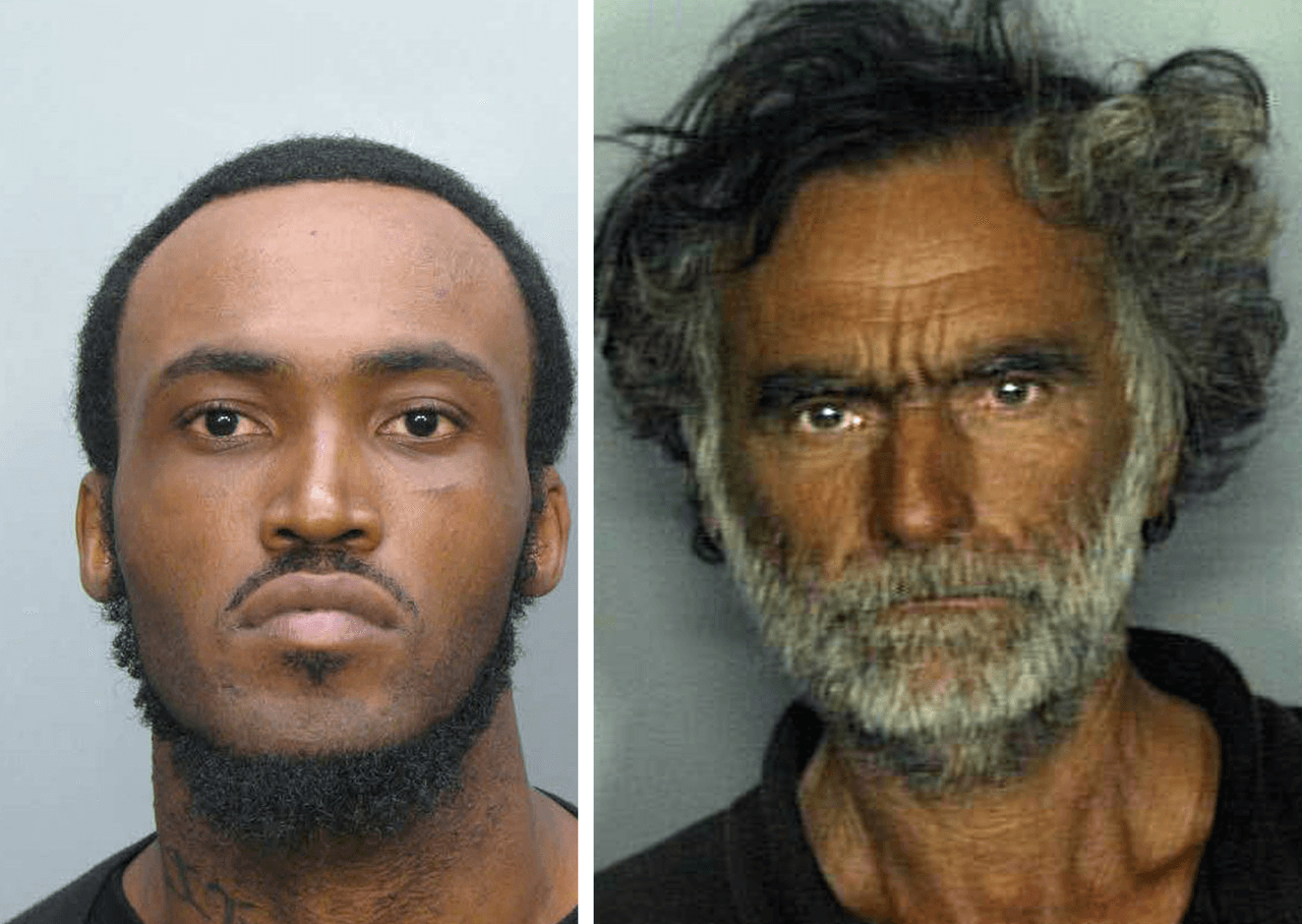 Rudy Eugene (izquierda) y el desamparado que fue víctima de su ataque.