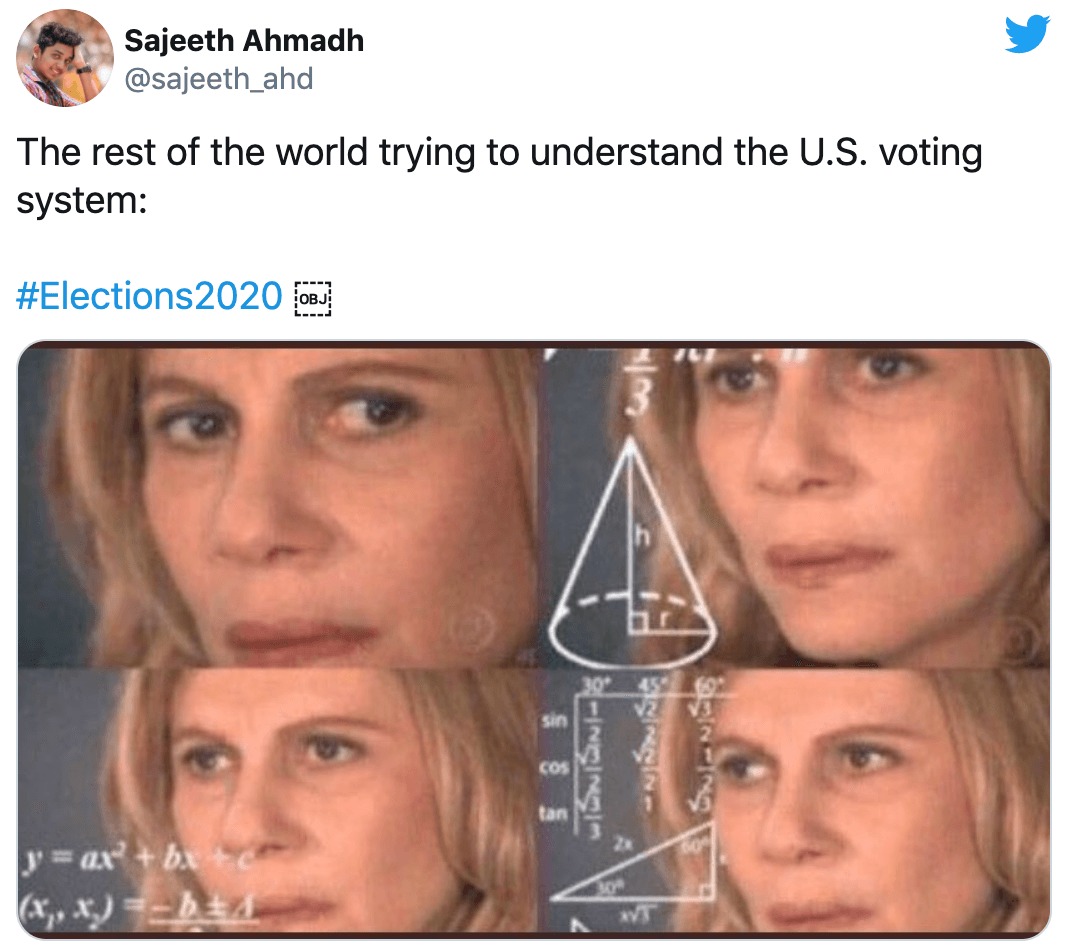 Esto se suma a lo complejo que es el sistema electoral estadounidense, ya que el ganador no depende del voto popular sino de los votos electorales.