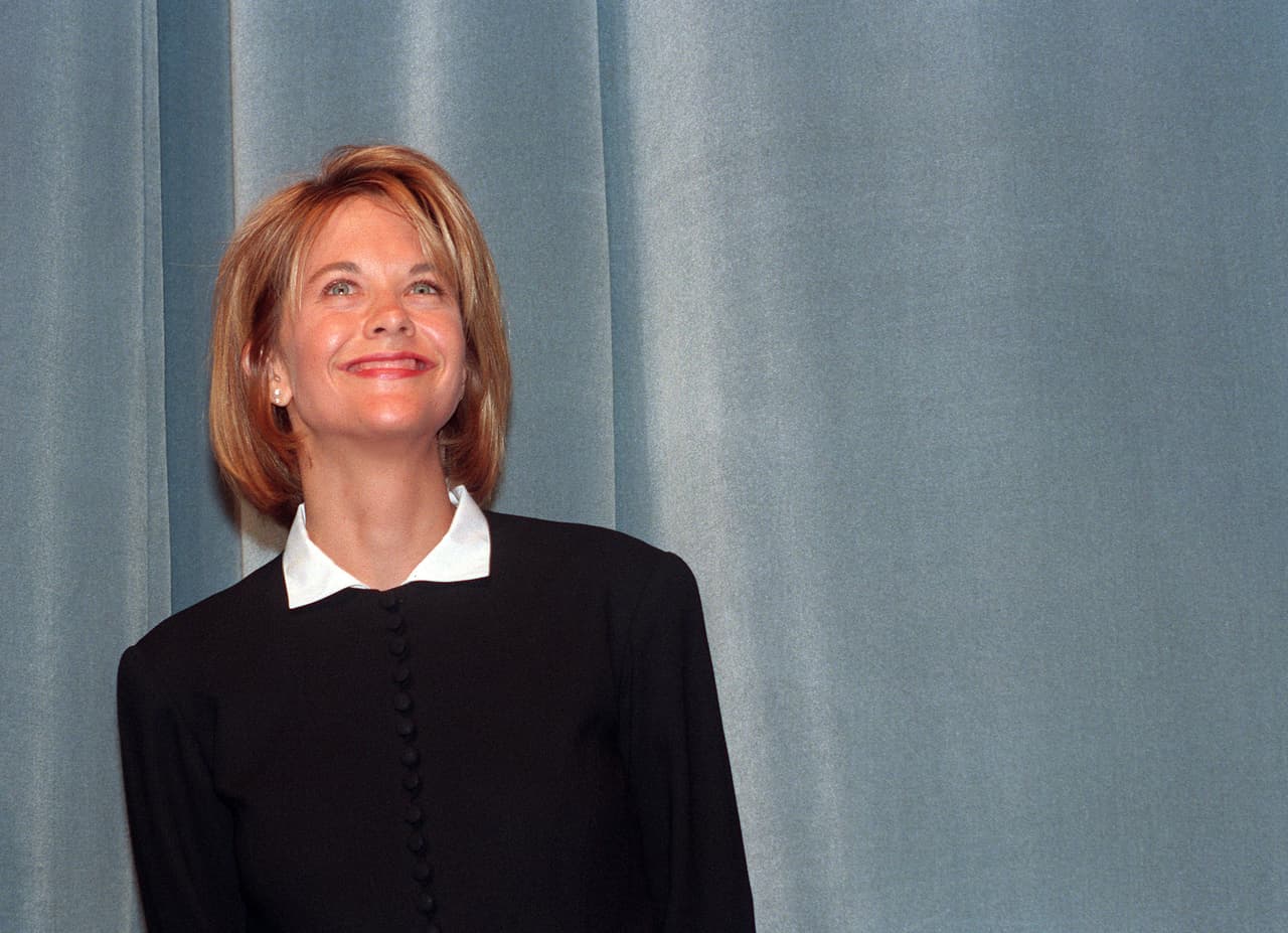 Durante la presentación de la cinta 'Sleepless in Seattle'.