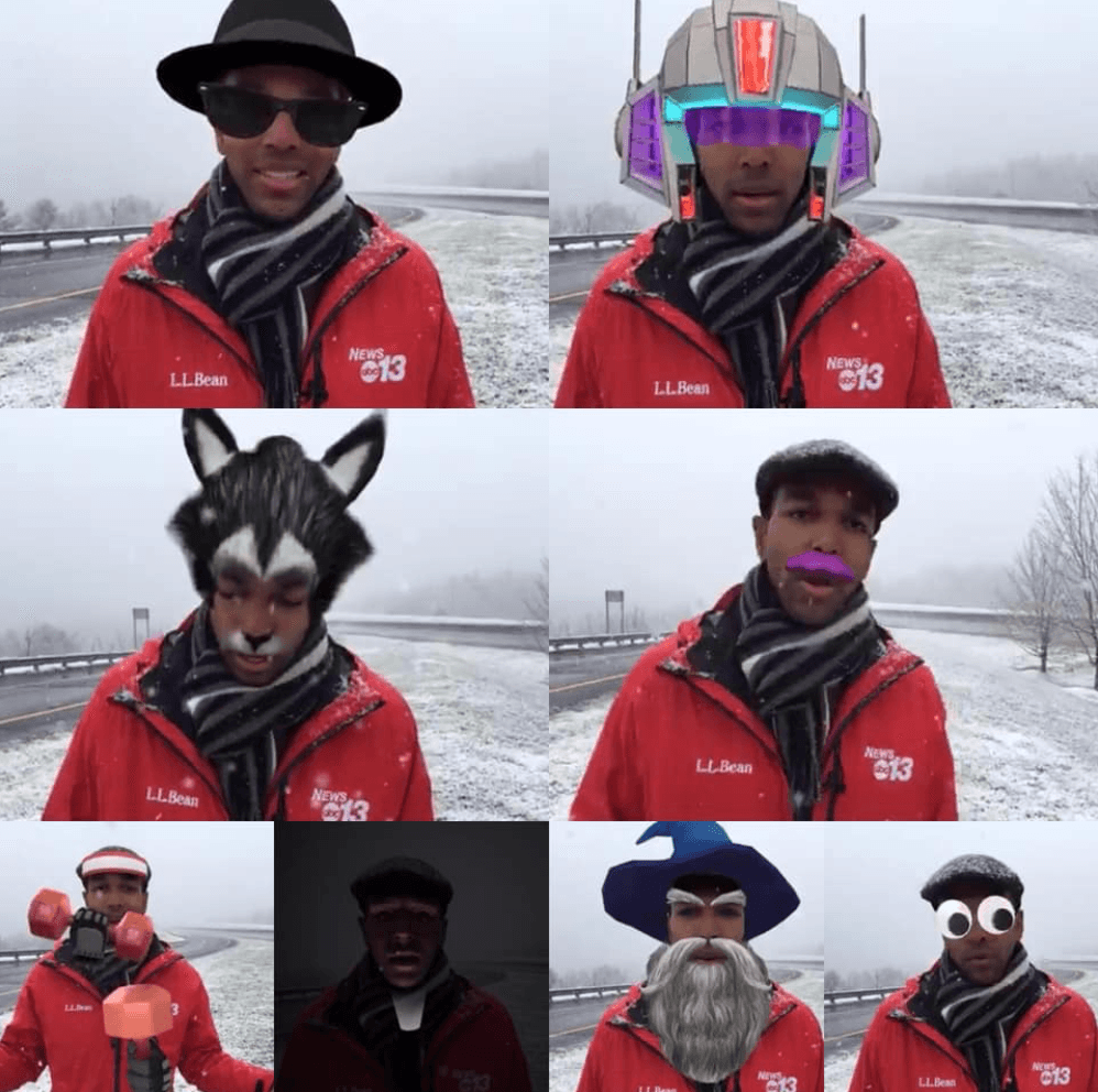 Un reportero olvida quitar los filtros de Facebook y hace esto en una transmisión en vivo