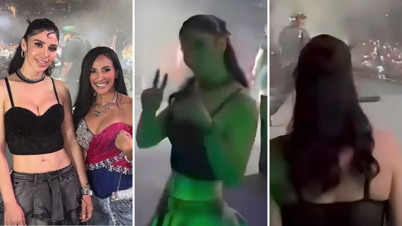 Reaparece Emma Coronel, la esposa de "El Chapo" Guzmán en un festival de música bélica en Los Ángeles, California.