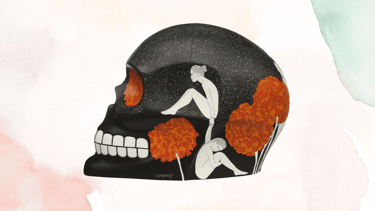 La exposición busca conmemorar el tradicional Día de los Muertos.
<br>
<br>Título: Solidaridad. Artista: Camila Orleansky.