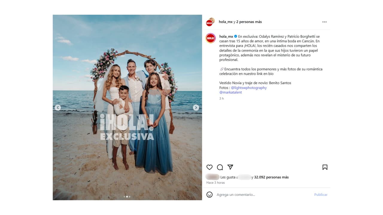 Así fue la boda de Odalys Ramírez y Pato Borghetti en la playa.