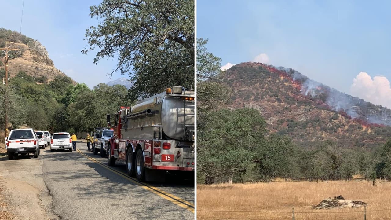 Bomberos luchan por contener el Marmot Fire que se expande cerca de Tulare