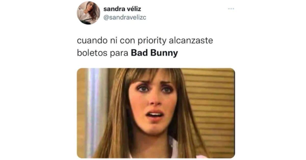 meme de Anahí reaccionando a boletos de Bad Bunny