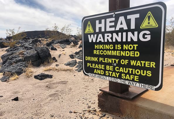 El récord de temperatura en el Valle de la Muerte (Death Valley) se estableció en 133 grados.