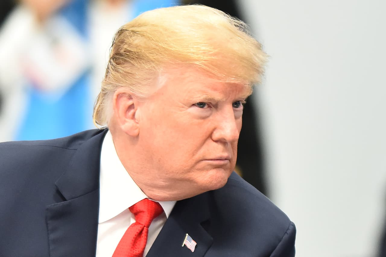 BUENOS AIRES, ARGENTINA - NOVEMBER 30: U.S. President Donald Trump gestures during the plenary session on the opening day of Argentina G20 Leaders' Summit 2018 at Costa Salguero on November 30, 2018 in Buenos Aires, Argentina. (Photo by Amilcar Orfali/Getty Images)