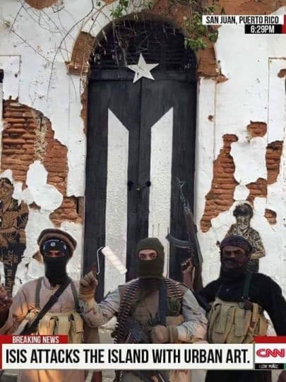 Los mejores memes del cambio de pintura a la puerta-bandera del Viejo San Juan