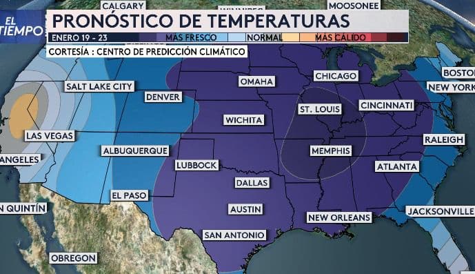 <b>Este sábado de enero</b>, un frente ártico llegará al norte de Texas, bajando las temperaturas a 36 °F. Se espera frío intenso hasta el 29 de enero, con mínimas en los 20 °F. ¡Prepárate!