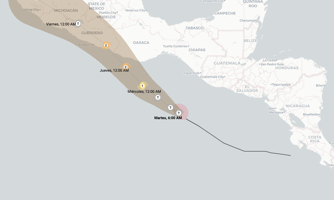 🔴 Huracán Erick | Trayectoria en vivo: toca tierra en el oeste de Oaxaca, México