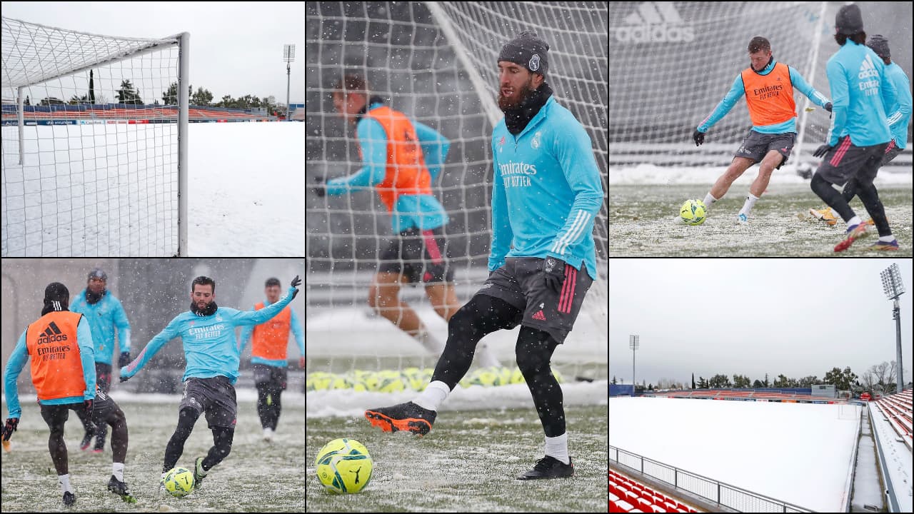 Así trabajaron el Real Madrid y el Atlético durante la nevada | La capital española se encuentra en alerta roja por la nieve; ambos conjuntos preparan sus compromisos de la J18 de La Liga.