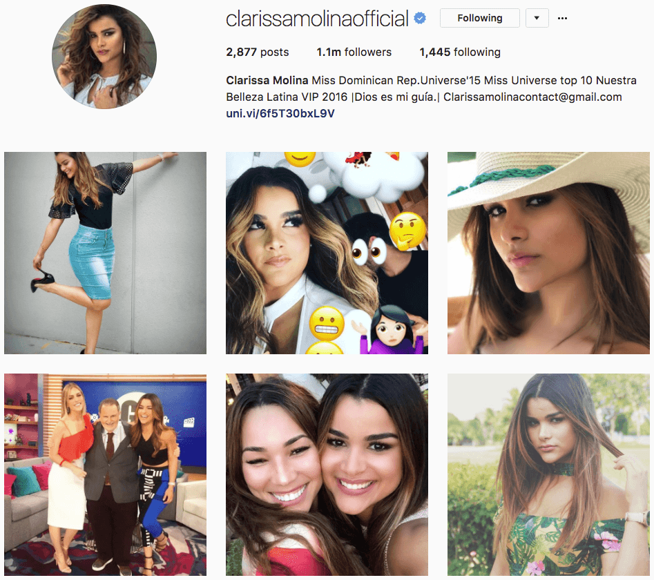 #5 - Clarissa Molina, 1,100,000 seguidores.