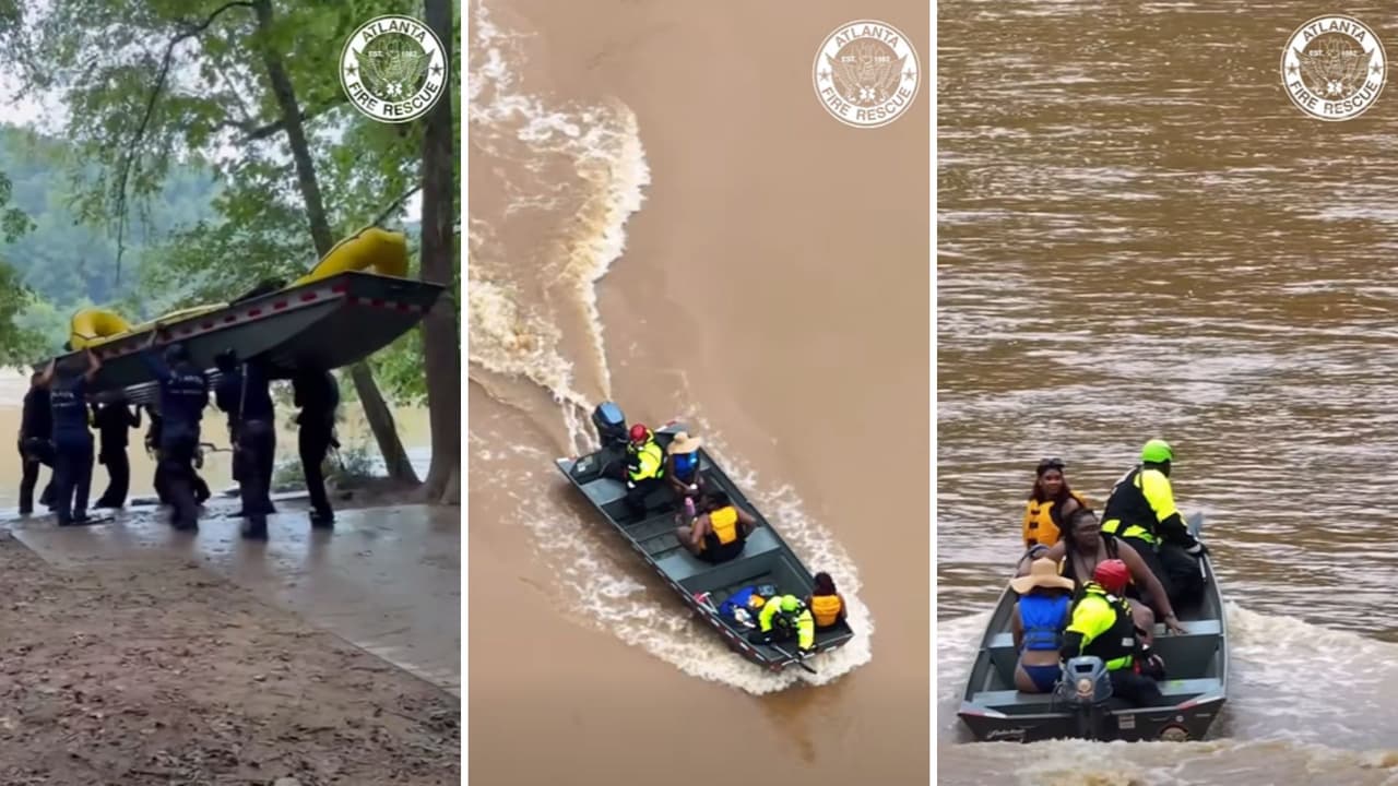 Rescatan a seis personas en el río Chattahoochee tras volcar su flotador