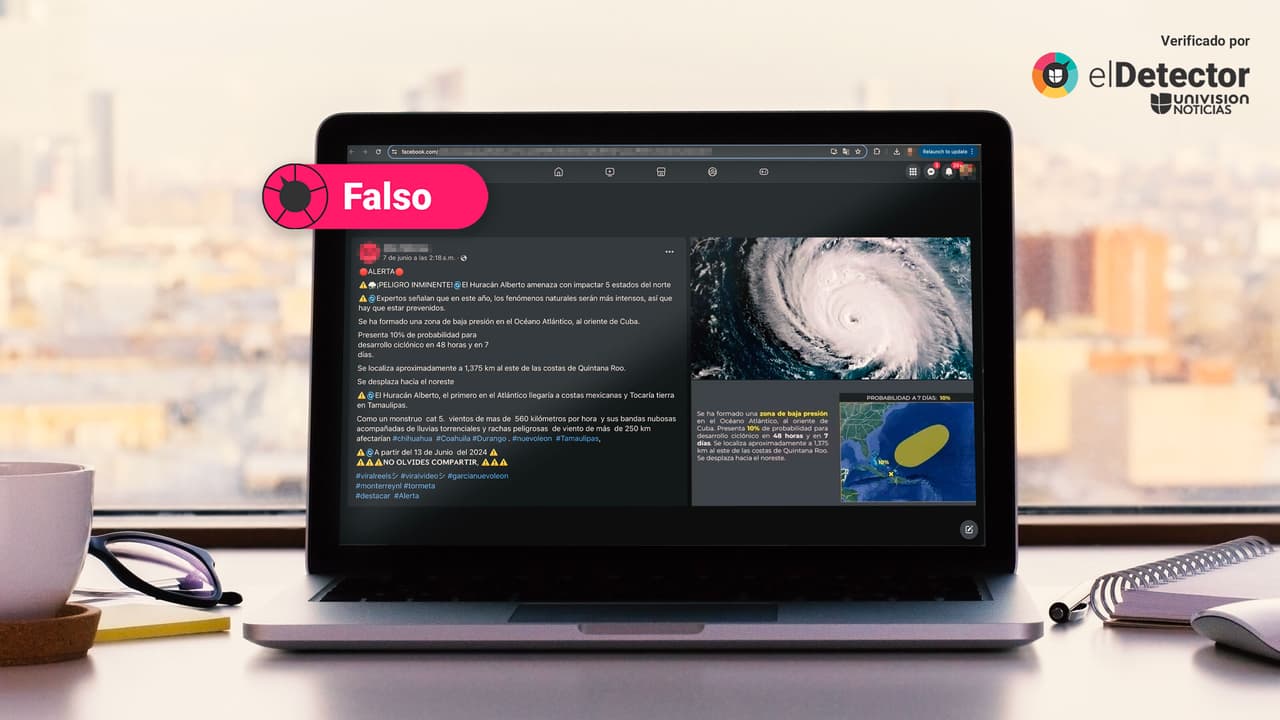 Es falso que el huracán Alberto vaya a impactar el norte de México y el sur de EEUU