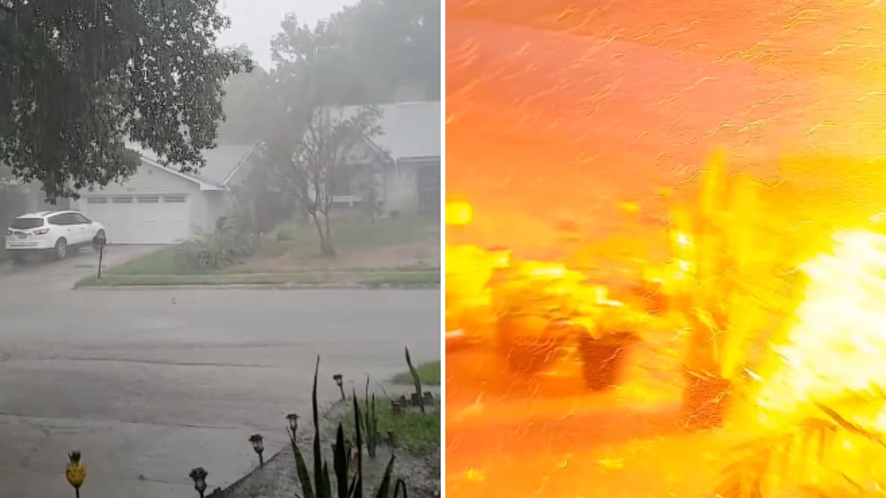 Una mujer capta en video el momento en que casi es alcanzada por un rayo