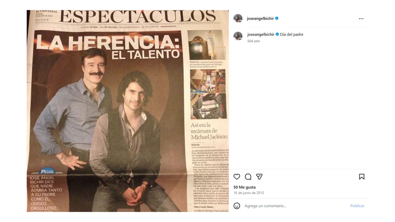 El actor Odiseo Bichir es papá de José Ángel Bichir.