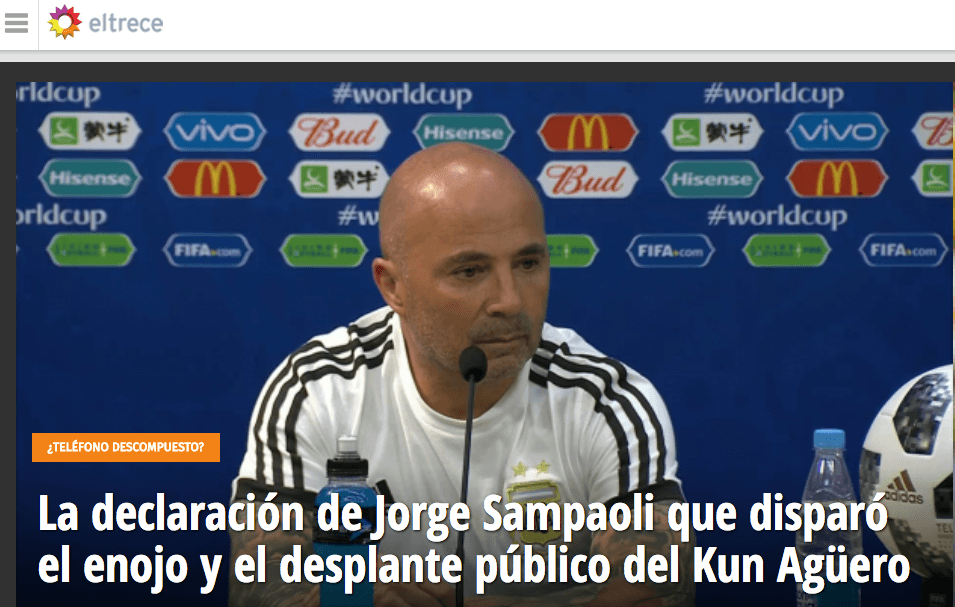 Canal 13: Exponen las declaraciones de Sampaoli que molestaron a Sergio Agüero y que evidenció el estado crítico entre jugadores y cuerpo técnico.