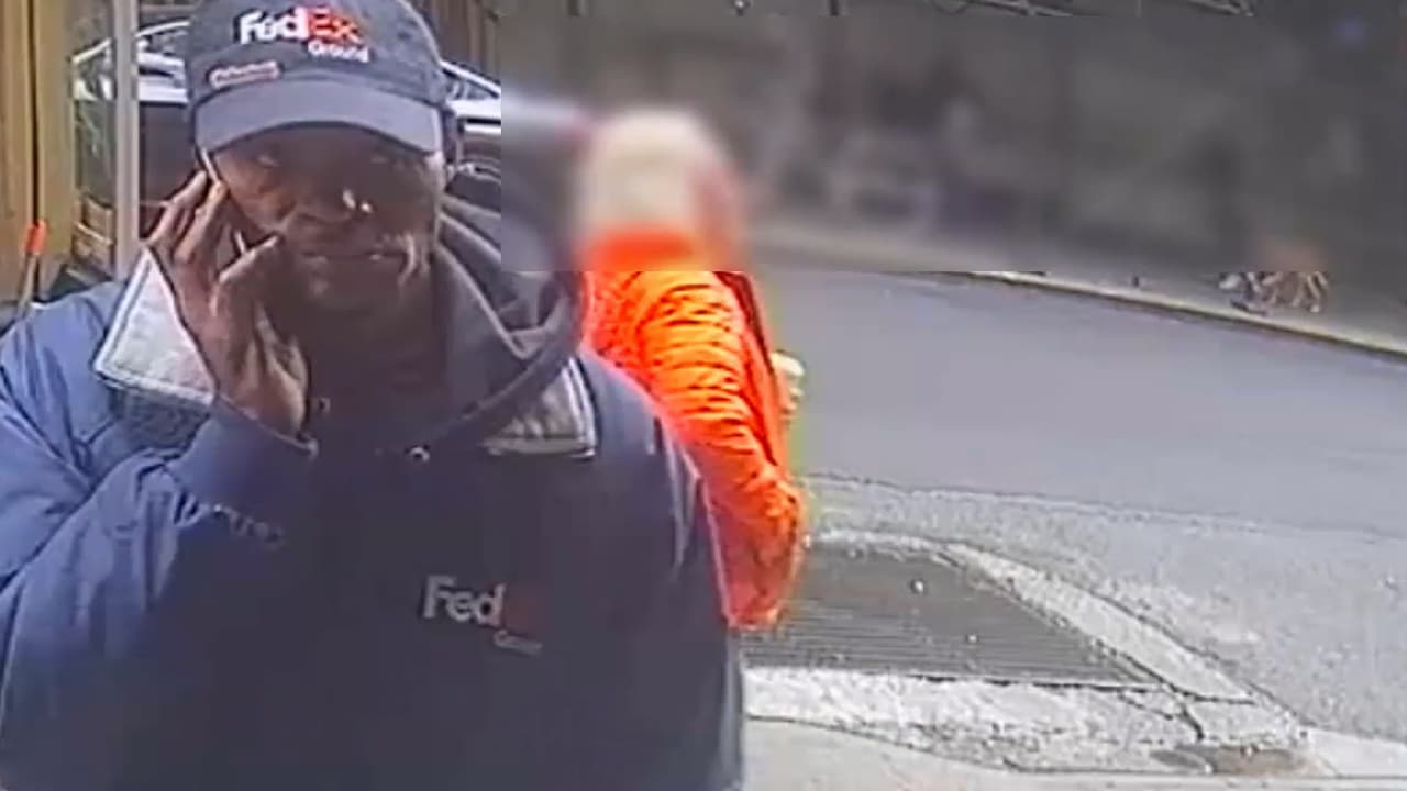 Hombre vestido con uniforme de FedEx es sospechoso de robar un equipo de más de $6,000 de oficina de NYC