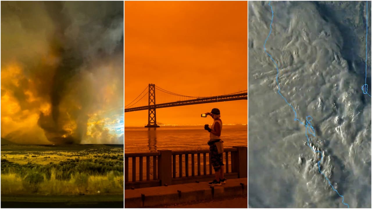 Cielo rojizo, ciclones de humo y tornados de fuego: los curiosos fenómenos que han dejado los incendios en California