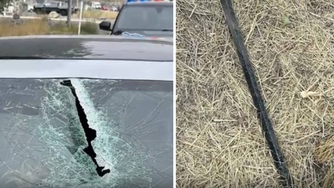 Barra de metal cae de una camioneta y le atraviesa el cuello a un conductor en Provo Canyon