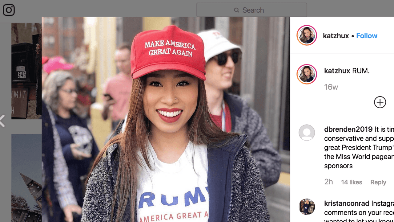 Zhu es una ávida seguidora del presidente Donald Trump.