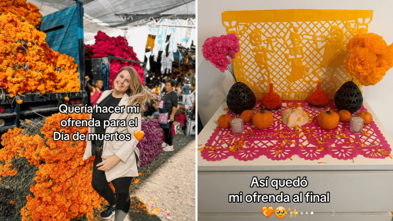Alemana se viraliza por mostrar su primer altar de Día de Muertos