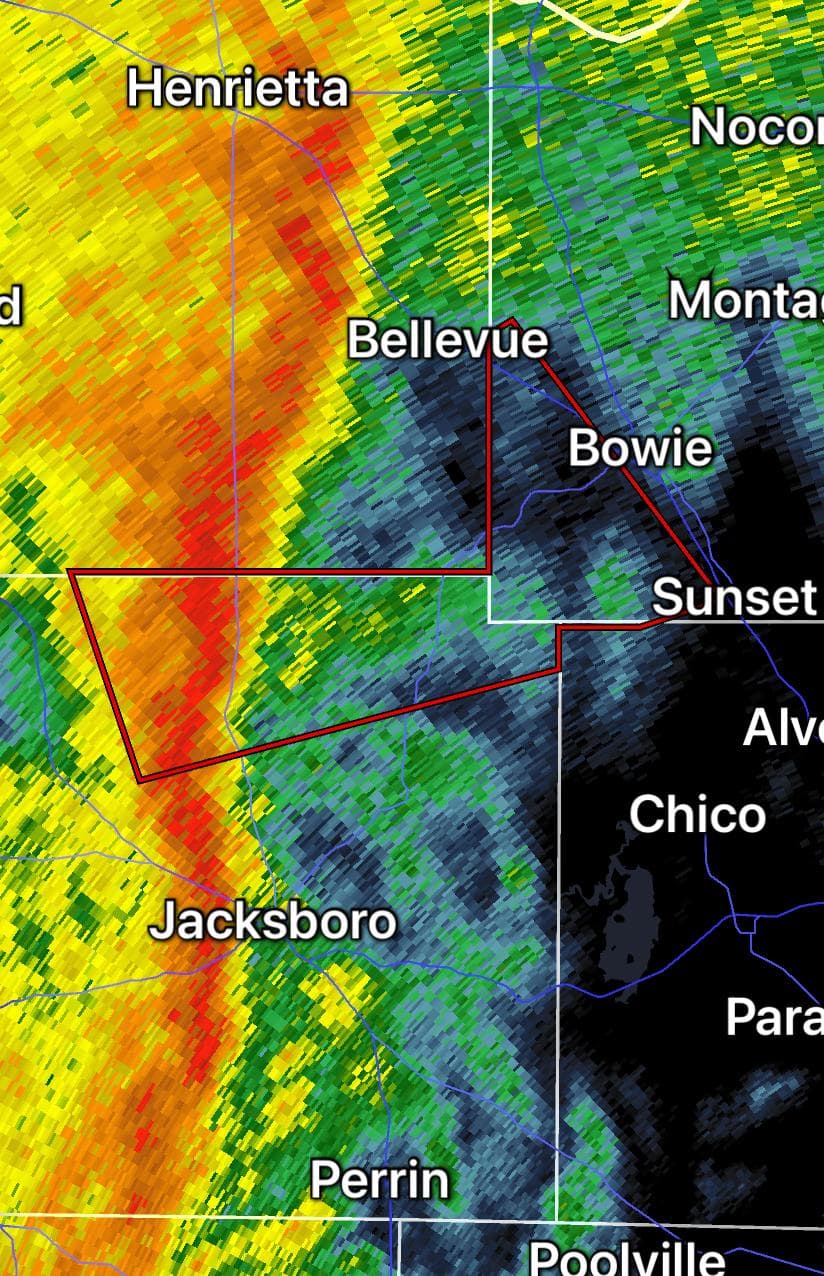 Emiten Aviso por Tornado para ciertas áreas de los Condados Montague y Jack