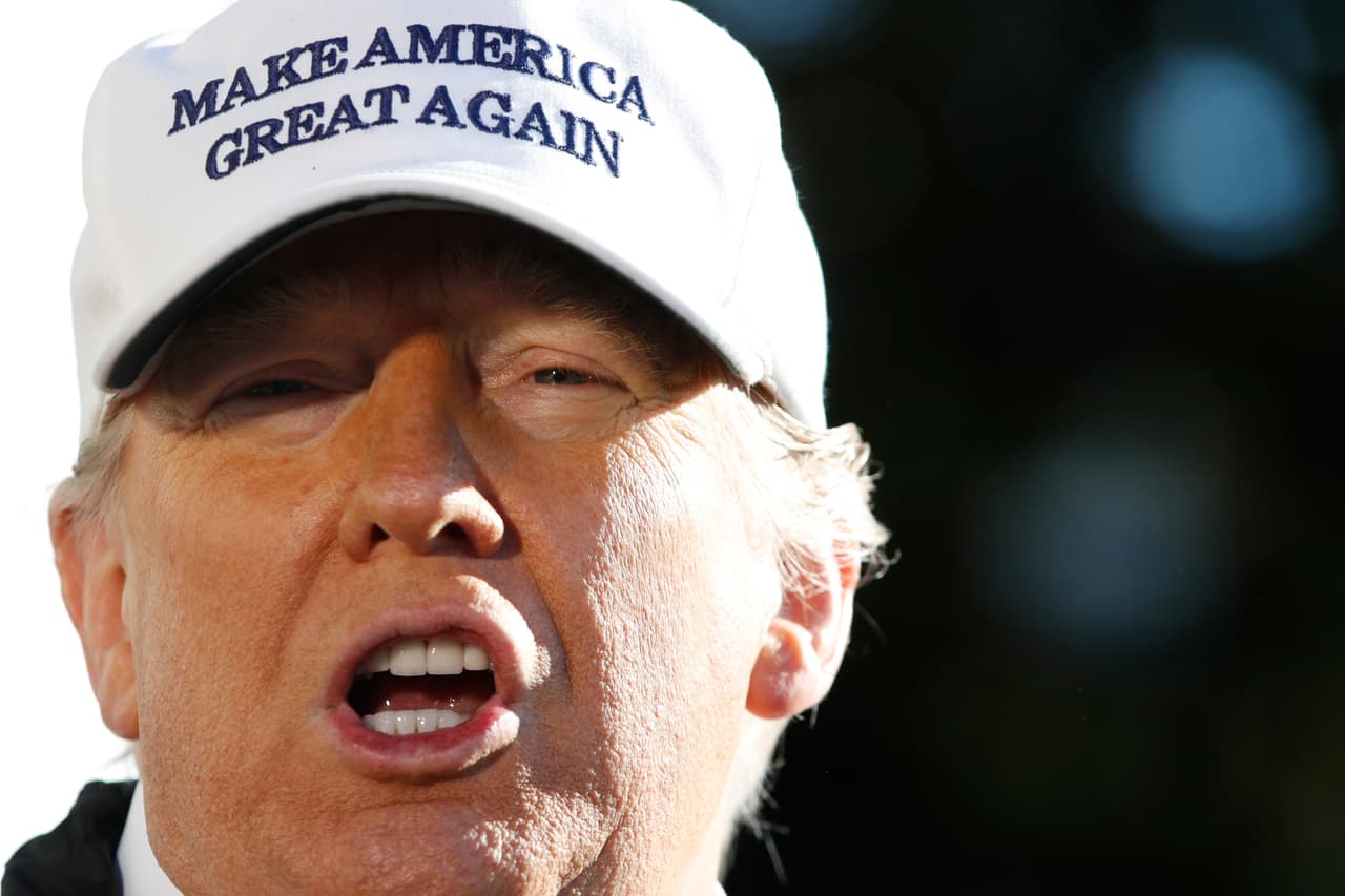President Donald Trump speaks to the media as he leaves the White House, Thursday Jan. 10, 2019, in Washington, en route for a trip to the border in Texas as the government shutdown continues. (AP Photo/Jacquelyn Martin)