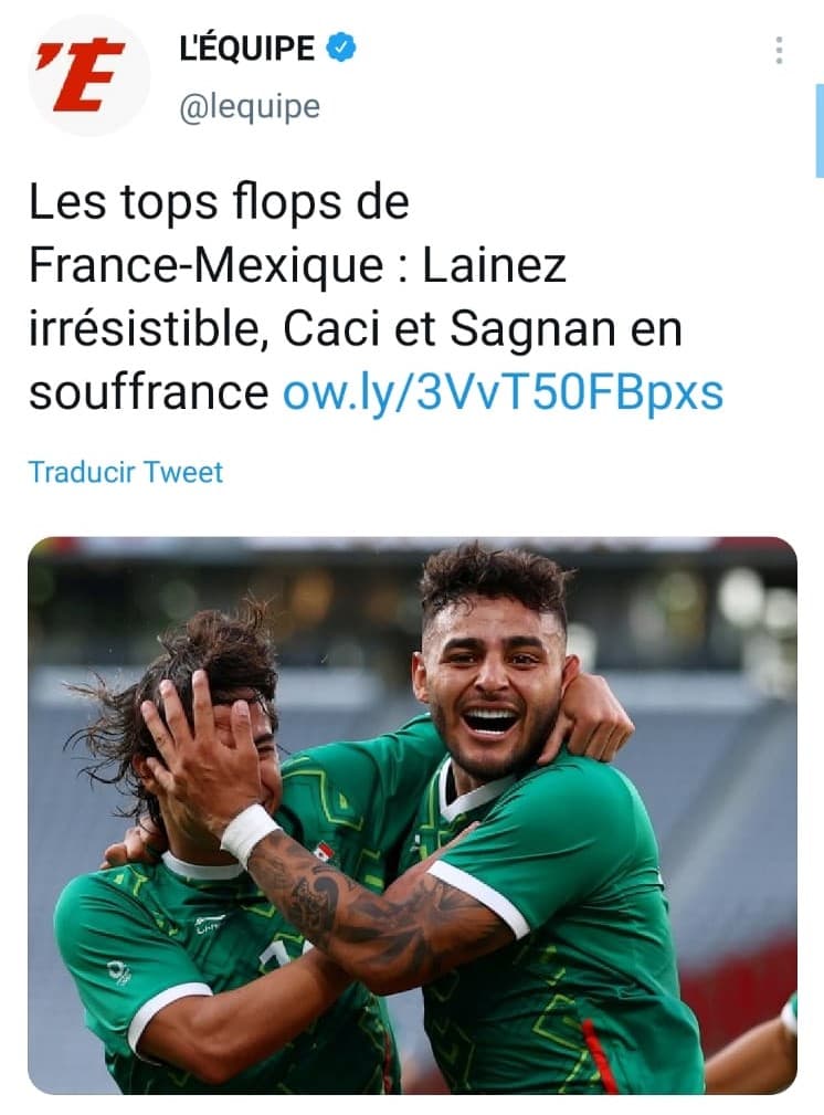 Estas fueron algunas de las reacciones, nacionales e internacionales, sobre la victoria de México ante Francia en su partido inaugural en los Juegos Olímpicos de Tokyo 2020.