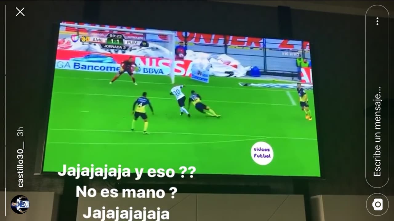 Nico Castillo compartió imágenes de supuestos errores del árbitro.