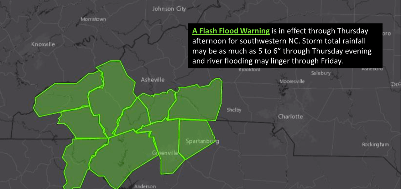 Además de la amenaza por fuertes ráfagas de viento, las áreas al oeste de la Interestatal 95 están bajo vigilancia por inundaciones.