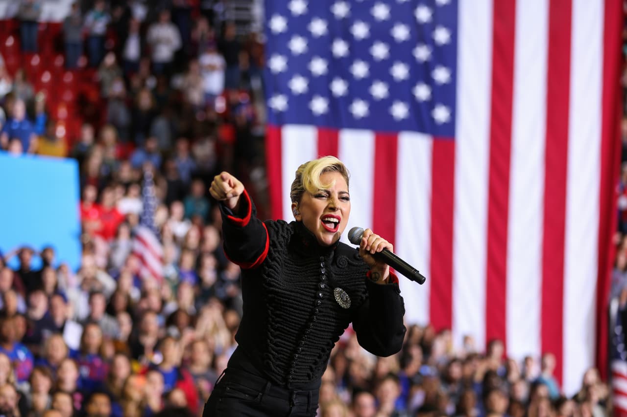 Lady Gaga Stages A Protest After The Result In The Election
