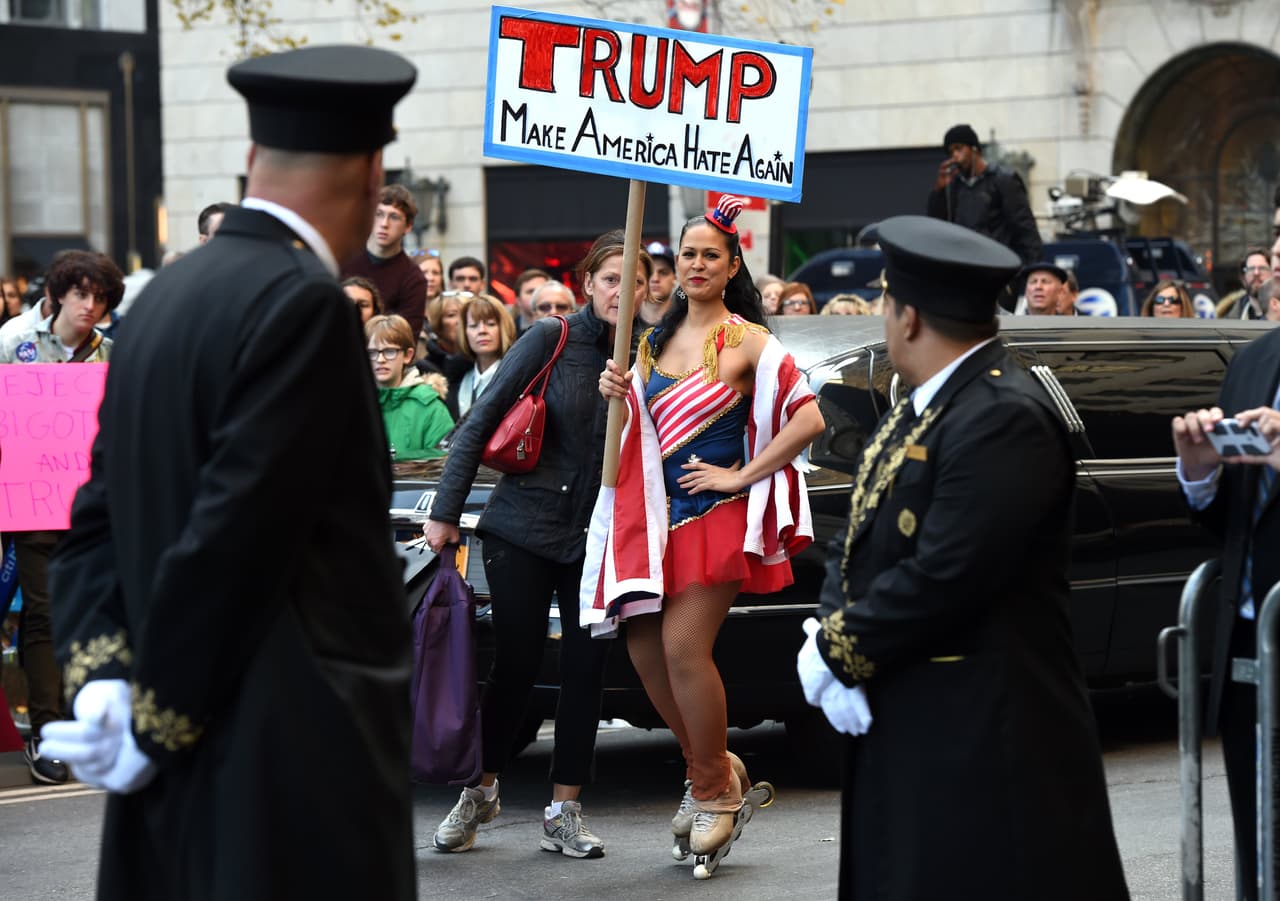 Protesta en Nueva York contra Trump