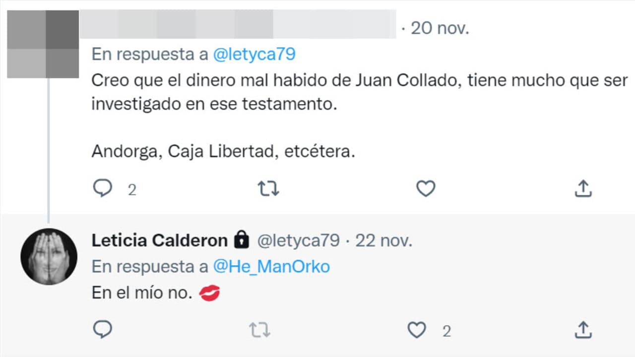 Lety Calderón respondió a un usuario de Twitter.